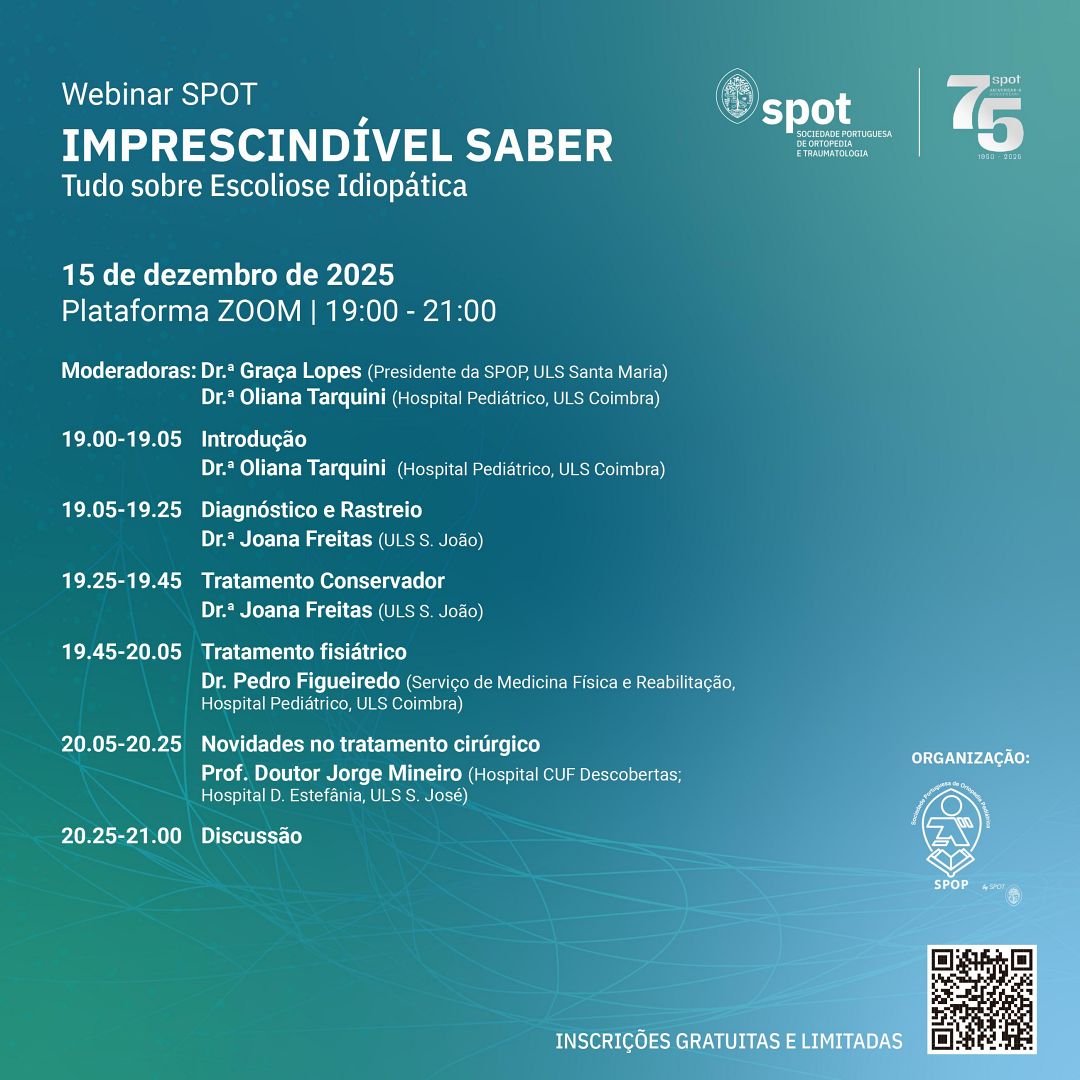 Webinar SPOT IMPRESCINDÍVEL SABER – Tudo sobre Escoliose Idiopática