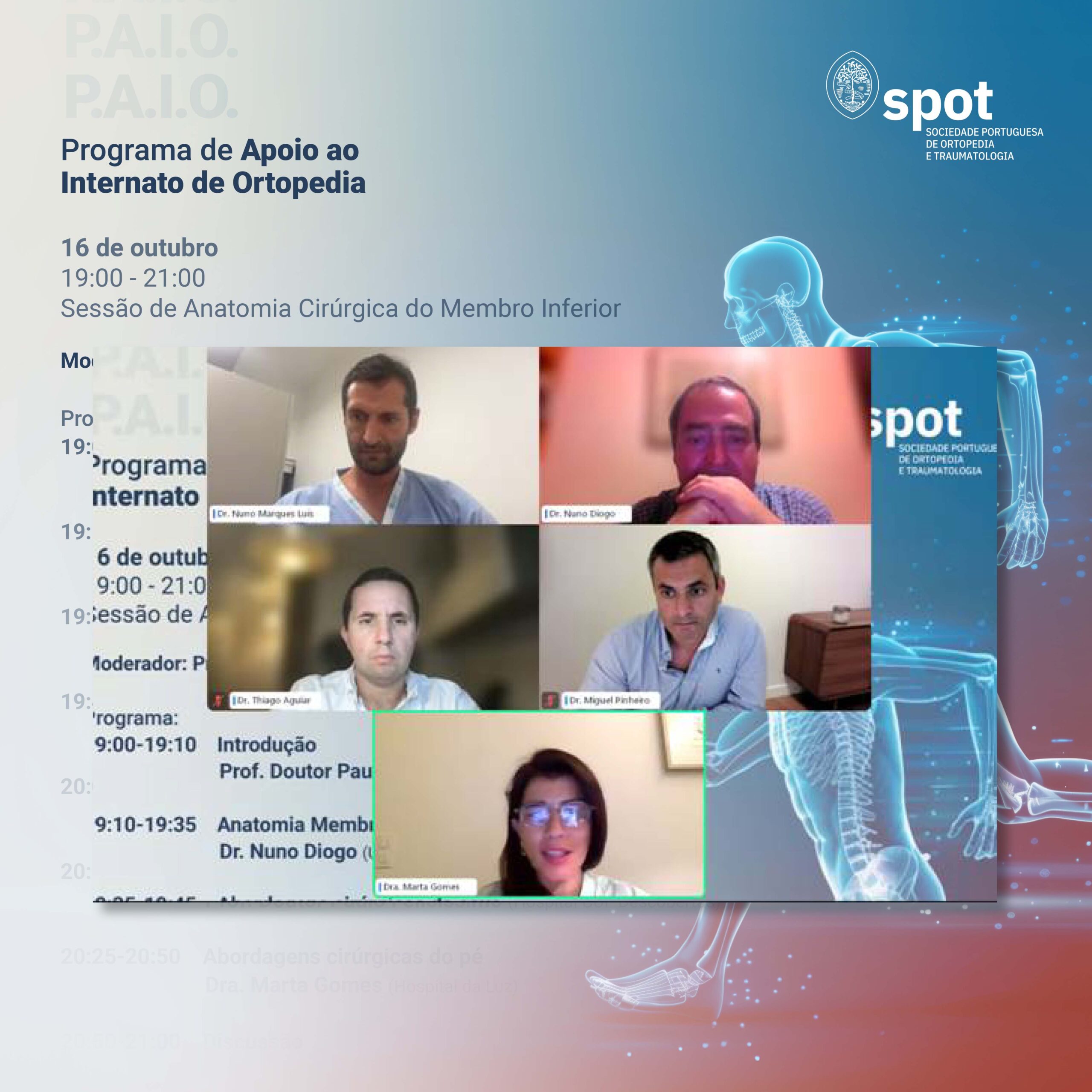 Sessão de Anatomia Cirúrgica do Membro Inferior reuniu internos e especialistas em Ortopedia