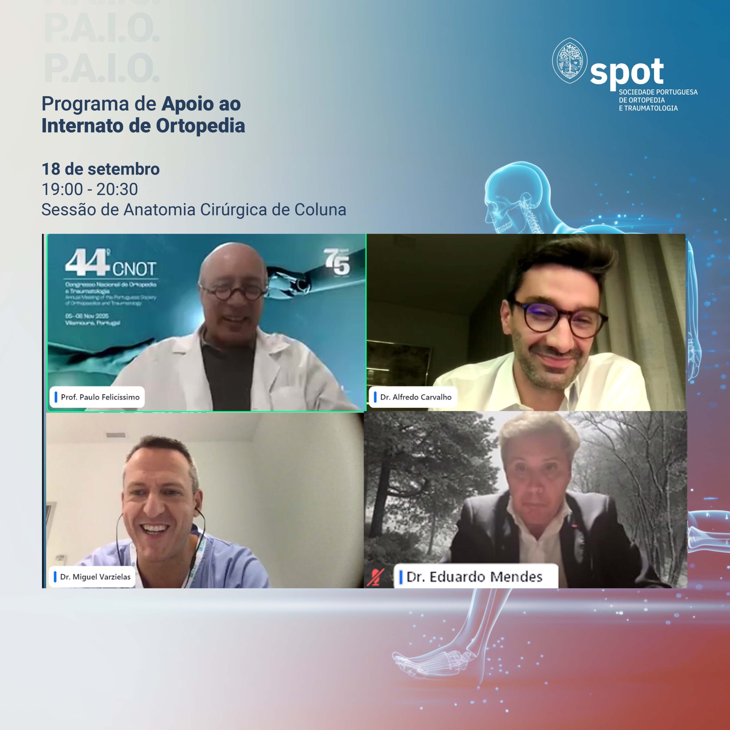 Webinar reúne especialistas para explorar abordagens cirúrgicas da coluna