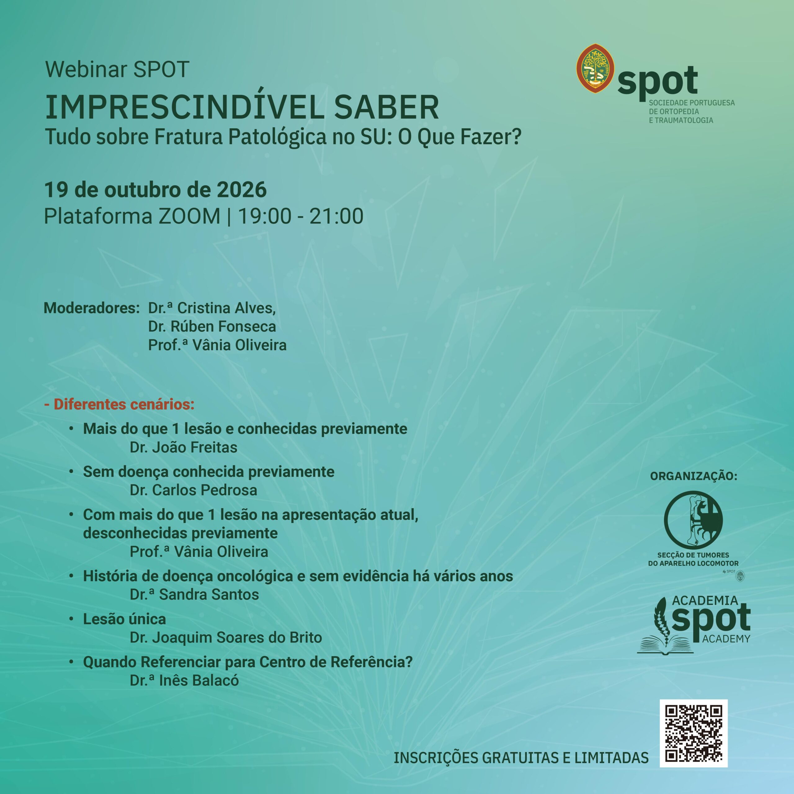 SPOT promove webinar sobre fratura patológica no Serviço de Urgência