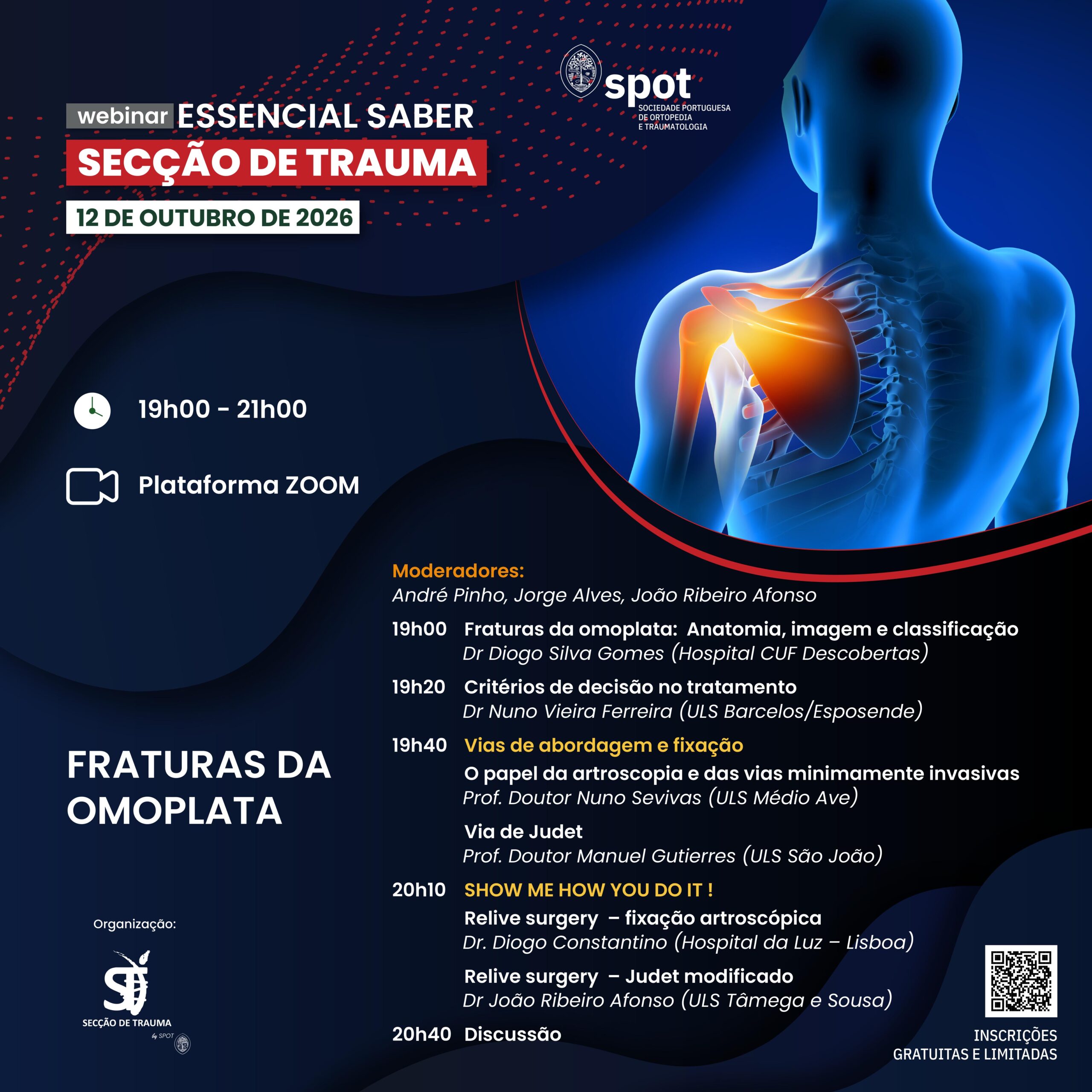SPOT promove webinar dedicado às fraturas da omoplata